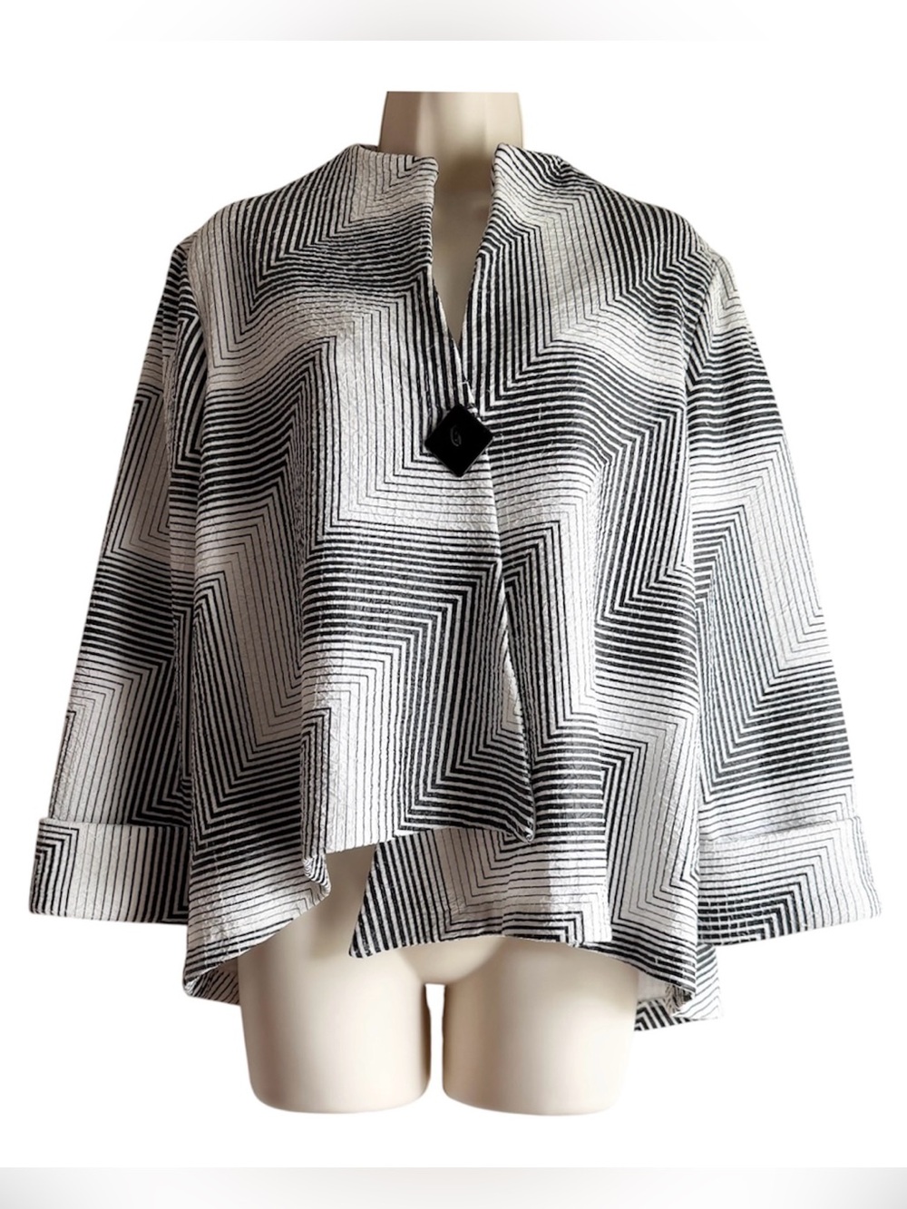 Yushi Crinkle Asymmetrical Jacket